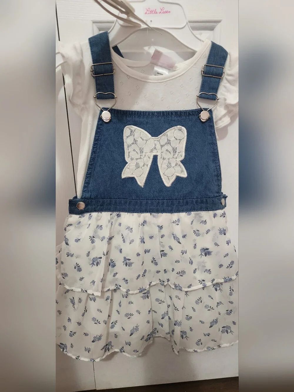 Girls Little Lass Jean Dress Set with Sunglasses NWT Size 5